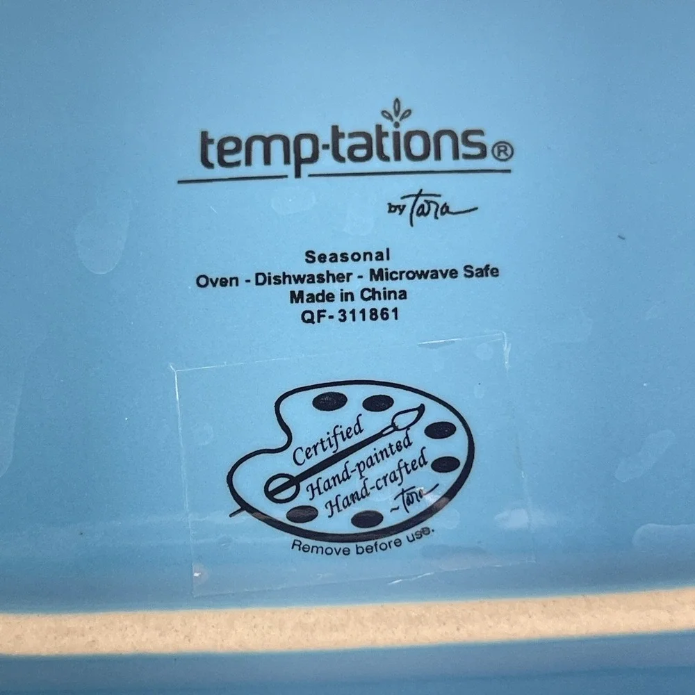 Temptations by Tara Retired Snowflake Pattern Platter 7x3 Pickle Dish
